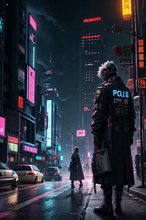 cyber punk、aging society、A world saturated with garbage、Autonomous Police、air pollution