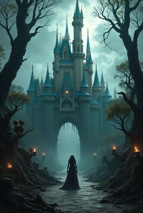 Disney world in dark fantasy version, realism, hiper realism, foto realism, masterpiece.