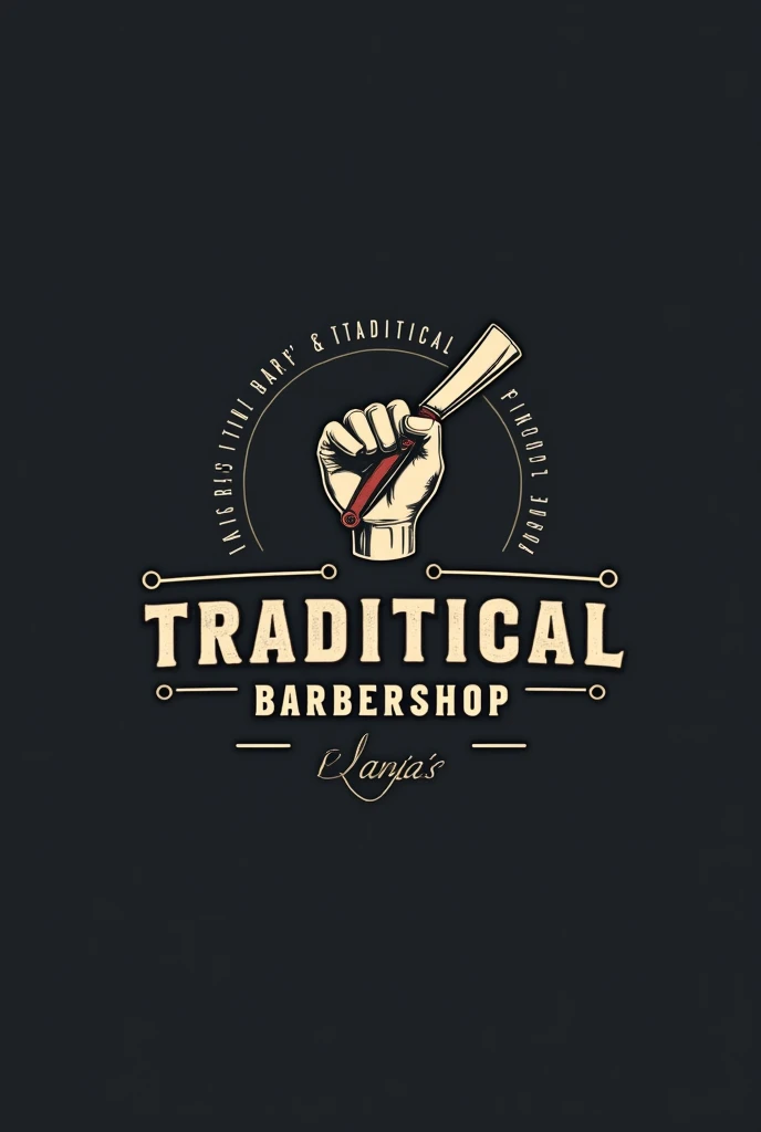 A logo for a barbershop that has a masculine style 