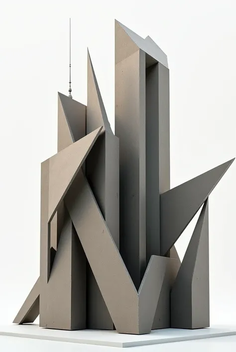 Create an abstract but somewhat figurative three-dimensional sculpture without curves inspired by Quebec City and that refers to the city with geometric shapes 
