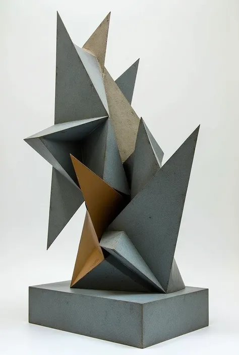 Create an abstract but somewhat figurative three-dimensional sculpture without curves and with geometric shapes inspired by and reminiscent of / lembre 
 Quebec City
