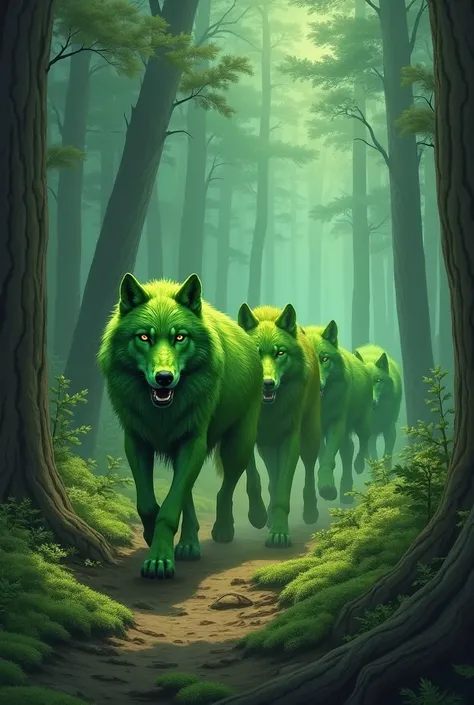 A pack of wolves named the fifth pure command, with the color green 