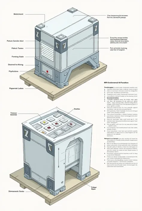 Drawing of the packaging for the transport of Brucella abortus