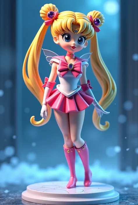 A charming 3D figurine of Sailor Moon, the iconic Japanese magical girl, with a playful blend of cuteness and sexiness. Crafted with meticulous detail, she stands confidently in her signature pose, her legs slightly apart and her right hand gracefully poin...