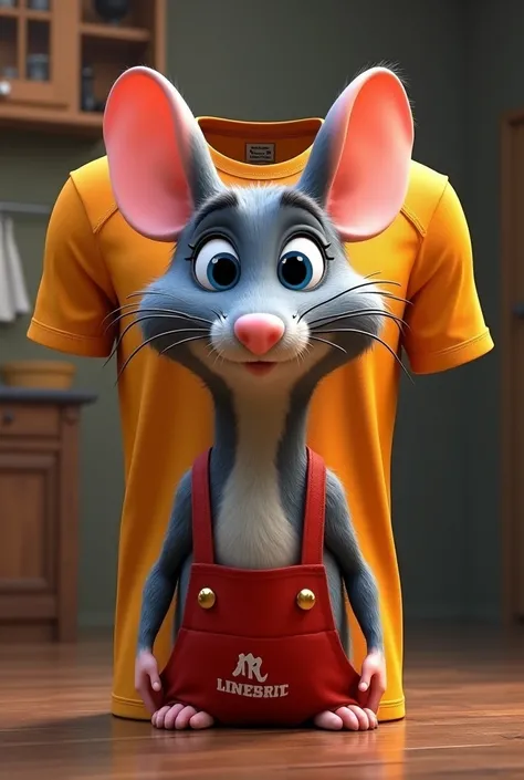 Ratatouille,real life t-shirt,that can be used by a human being, and with characteristics of school indoor game shirts, front and back
