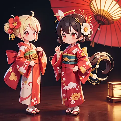 Oiran　kimono　Are standing　The background is Kinkakuji Temple　Beautiful fantasy　Anime-style design　Highest quality ,masterpiece, figure, Very delicate and beautiful, wonderful, In detail, masterpiece,　Charm　