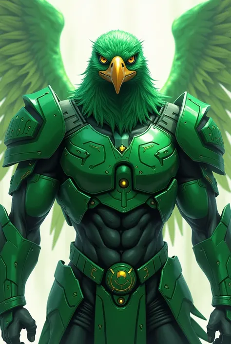 Eagle Warrior,body,green armor,Cool anime