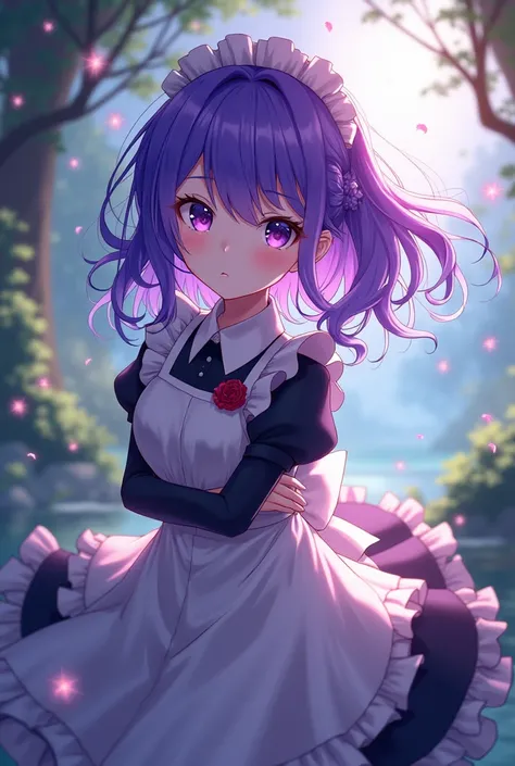 Rem de re:zero with purple hair 