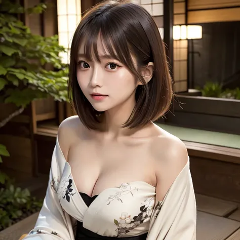 (masterpiece, perfect anatomy, Precise, High Quality, best quality, ultra-detailed:1.2), 1 girl, cute, short hair, floating hair, black hair, hair between eyes, brown eyes, light smile, close mouse, beautifuljapanesewoman), (medium breast, fluffy breast, s...