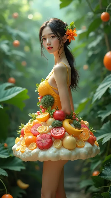 Beautiful Japanese woman in short dress made of fruits and milk, (kirin-revAnimated_v122 V1.2.2, ReV Animated v1.2.2-EOL, vae-84m-pruned 2.0, vae-ft-mse-840000-ema-pruned.safetensors vae-ft-mse-840000-ema-pruned.safetensors, Aroma Milk Tea Aroma Milk Tea V...