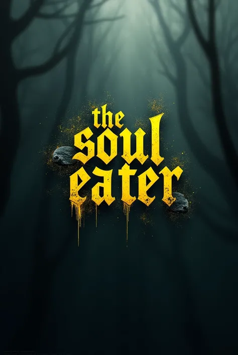 write the phrase the soul eater with a nice font and in yellow color