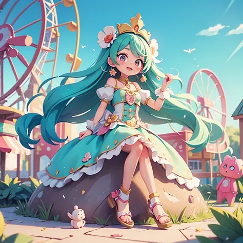 amusement park　Anime-style design　Highest quality ,masterpiece, figure, Very delicate and beautiful, wonderful, In detail, masterpiece,　Charm　Fantasy
