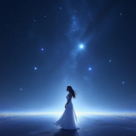 ariana grande,Singing live,White Dress,The background is outer space,number々The stars are shining,High resolution, High-resolution model, Character profile, 