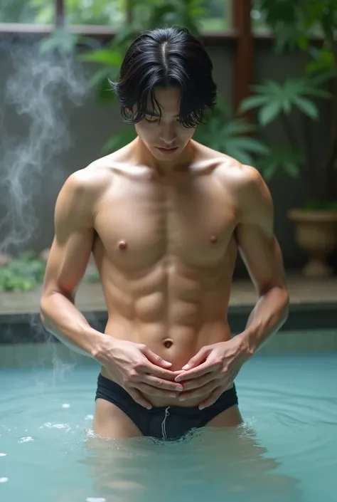 (((Naked Man))), (((19, slim, Muscular, fit, ))), (((Toned Six Pack))), ((((Cover your crotch with your hands)))), ((((Japanese hot springs)))), (((Exposing one&#39;s crotch to the audience))), (((beautiful ))), (((Beautiful Face, Looks like Sota Fukushi))...