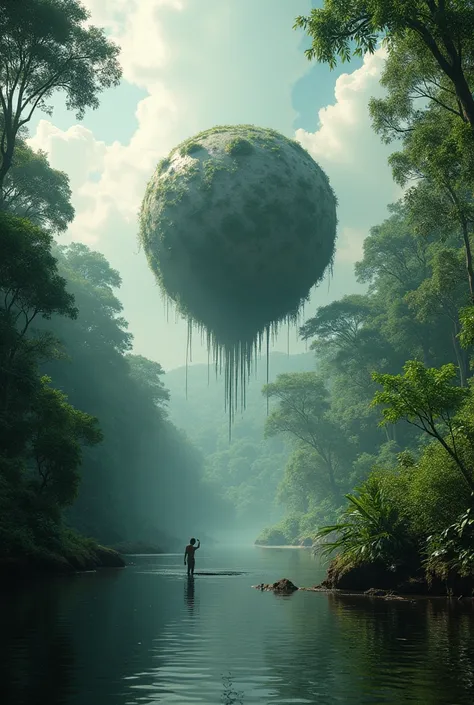 Huge, it fell from the sky on a hot Amazonian summer afternoon, immersed in a cotton cloud. I saw it land in the middle of a lake surrounded by dense forest. Dazzled, I watched its gentle descent and then I placed it in the palm of my hand, carefully plant...