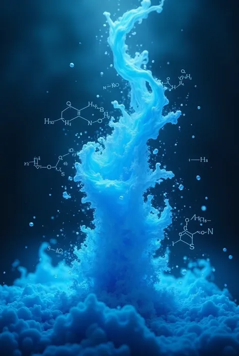 Make an image of the gaseous transformations, with blue gas, formulas, equations and the black background 