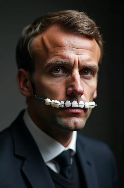 Emmanuel Macron avec un appareil dentaire 