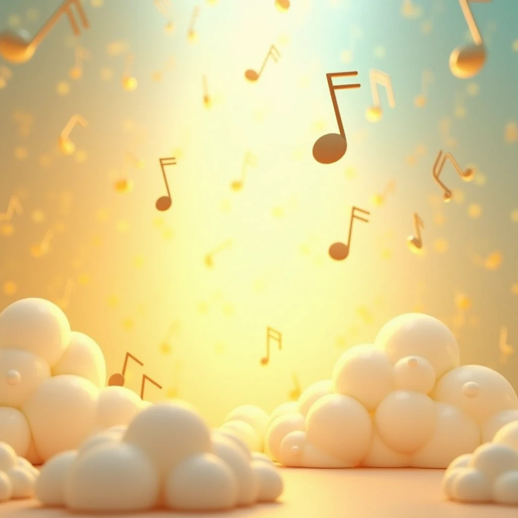 Background only Musical notes Cute Yellow Light blue