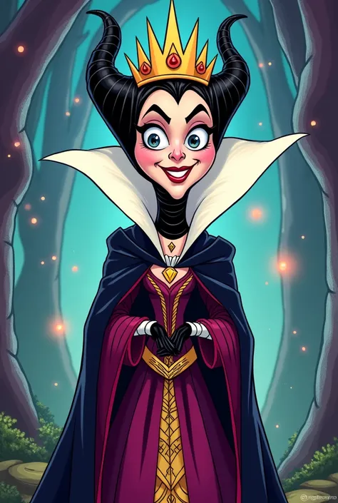 Super funny cartoon style drawing of the evil queen 