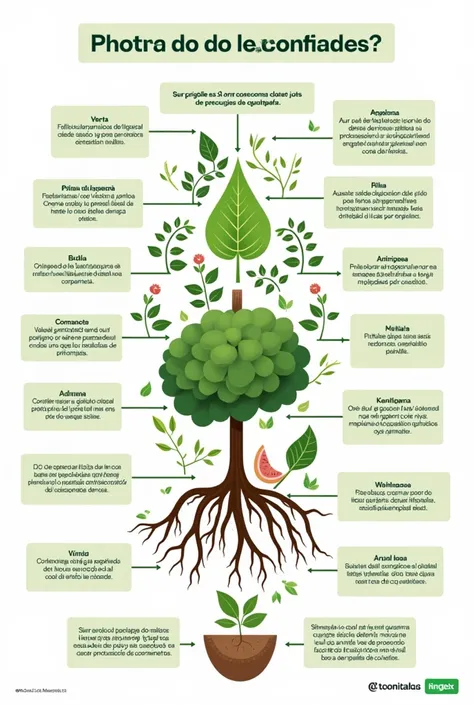 Create a detailed diagram that correlates the stages of photosynthesis with the food chain, with white background of A4 paper, like a mind map, with readable texts in Portuguese
