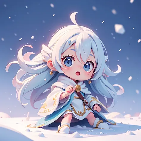 cold　snow　Pointing at the audience　point to the front　Anime-style design　Highest quality ,masterpiece, figure, Very delicate and beautiful, wonderful, In detail, masterpiece,　Charm　Fantasy
