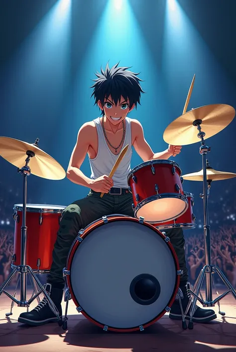 male drummer,アニメ,they,black