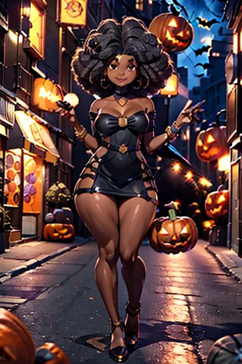 HD, dark skinned, young girl, age 8, humanoid, honey, brown eyes, (((brown eyes))), black afro hair, (((afro hair))), Jackie Parris, ((((Jackie Parris)))), full body cgsociety, 3 d character art, full character body, detailed full body concept, stylized ch...