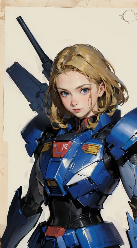 ((highest quality)), ((masterpiece)), (be familiar with), perfect face,
1 Gundam armor, super cute and beautiful girl
