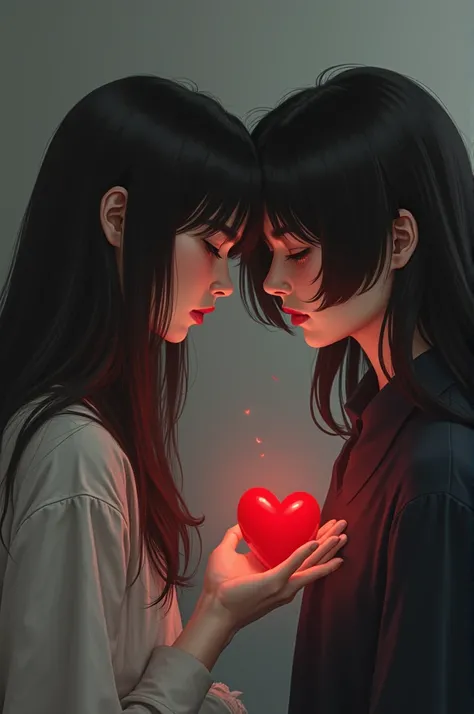 A person giving their heart to another person, but the person refuses it
