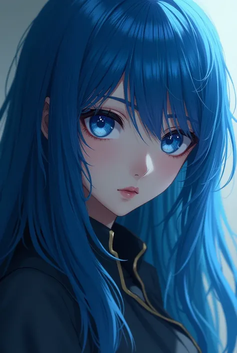 1 , longye hair, blue colored eyes, satoru gojo sister