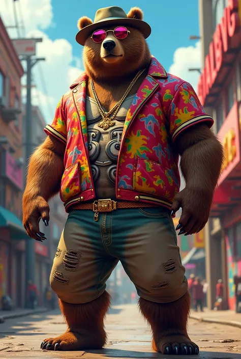 Bear in Reggaeton clothes 