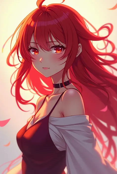 anime girl with red hair 
