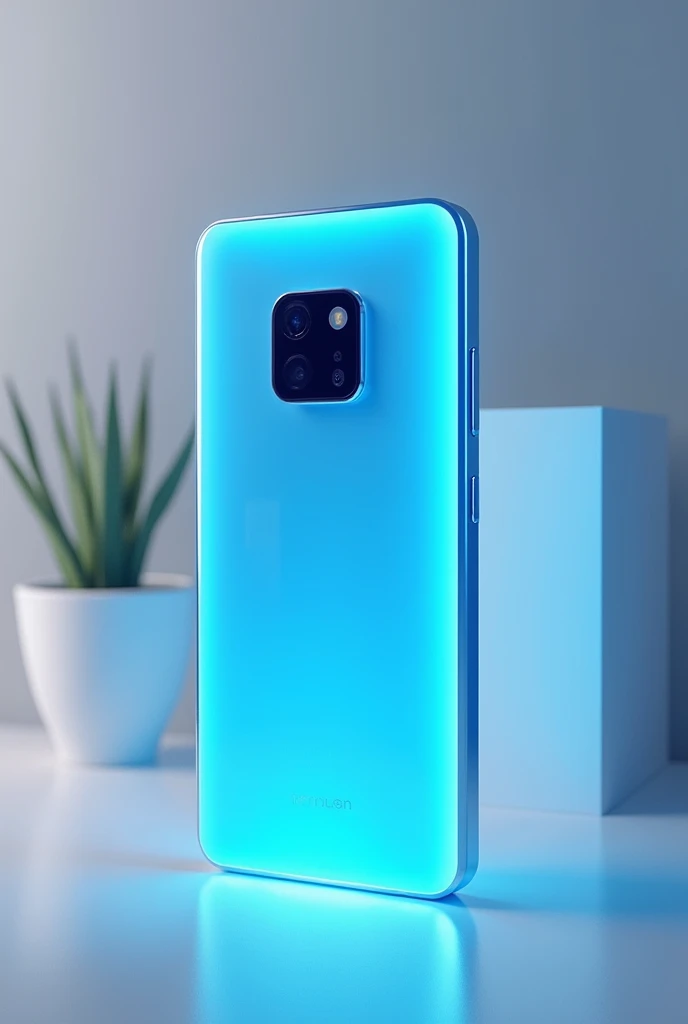 make a modern drawing of a cell phone with blue light
