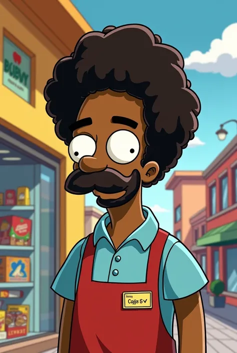 Apu from the Simpsons black barber version with mushroom haircut