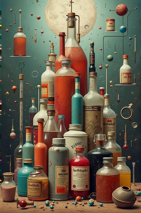 Collage of everyday chemicals