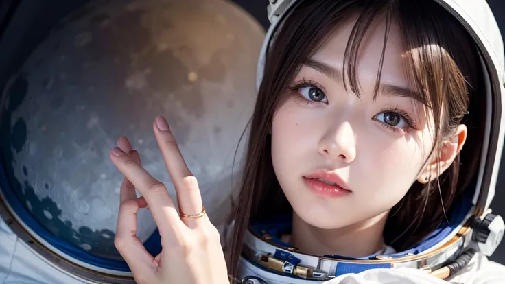 Moon Landing、astronaut、Perfect beautiful face and fingers