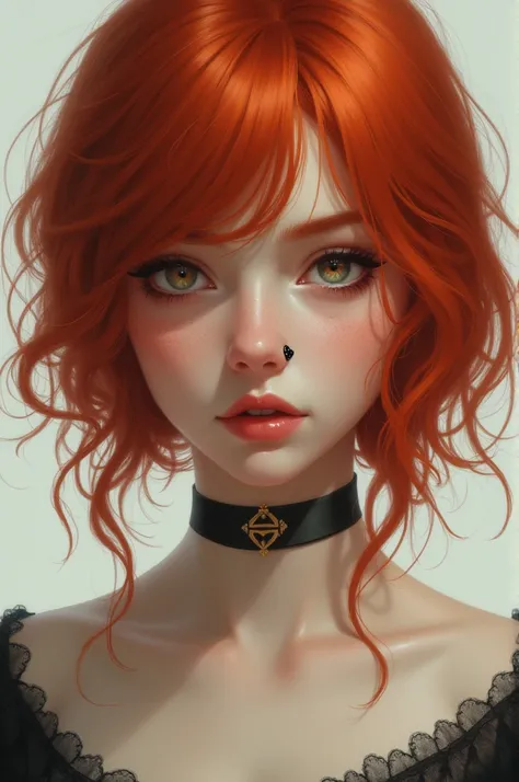 Spawns a girl with red hair, black nose piercing and pretty eyes and face 