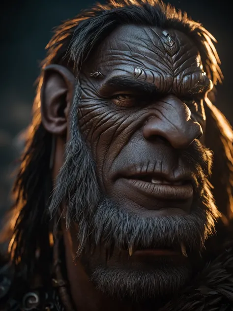 orc warrior man, leather armor, barbarian, feathers, face paint, war runes, detailed face, detailed eyes, detailed nose, detailed lips, highly detailed, 8k, photorealistic, cinematic lighting, dramatic shadows, dynamic pose, epic fantasy, dark fantasy