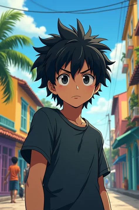 Dark-haired anime boy in Brazil 