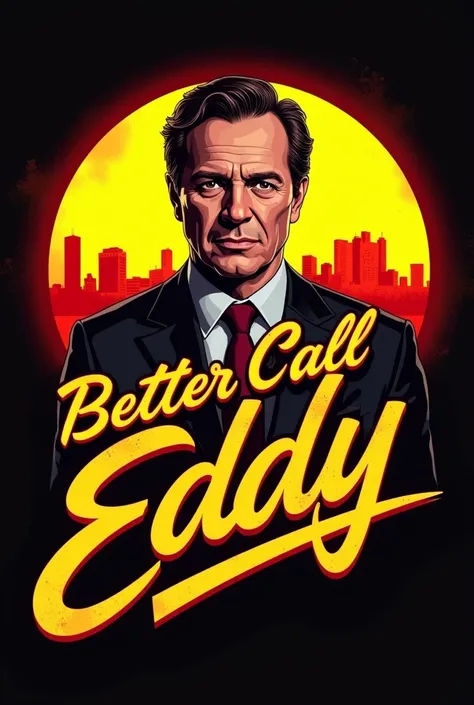 I want a logo that says better call eddy, in the style of Better Call Saul with the same style and yellow and red colors



