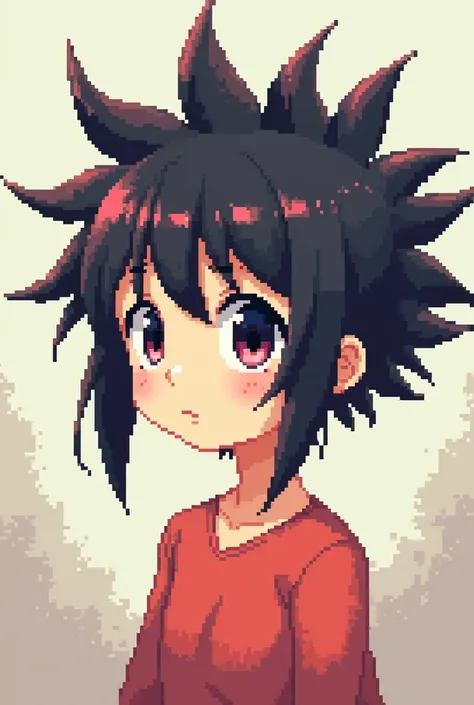 Pixel art anime girl with the carq hetay 16x16 pixel