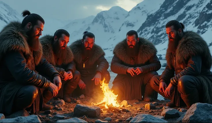 Here is the visual representation of Vikings using urine as a firestarter, showcasing their connection to nature and resourcefulness in utilizing every available tool for survival.