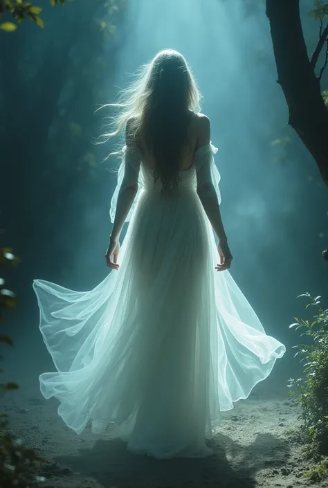 A woman like a mist that drifts in silence,
Through the world invisibly, as if flirting with the wind.

Her steps without a trace, like the quiet song of the night,
Envelop the senses, although the eyes are invisible.

In the arms of the air she dissolves ...