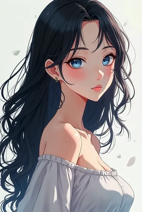 A lithe Korean girl older teen, Pale skin, blue eyes, black hair sam does art style anime style, shonen style, shoujou style , full body, anime style, thick outlines, anime style, shonen style, shoujou style , full body, anime style, thick outlines, anime ...