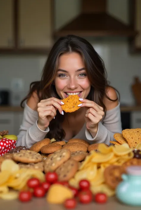 Some snacks eating one cute women viral photo 