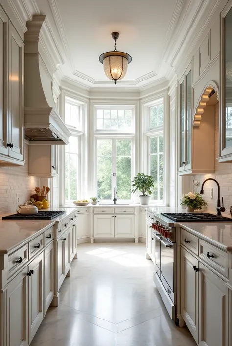 Luxury kitchen in white style Victoria