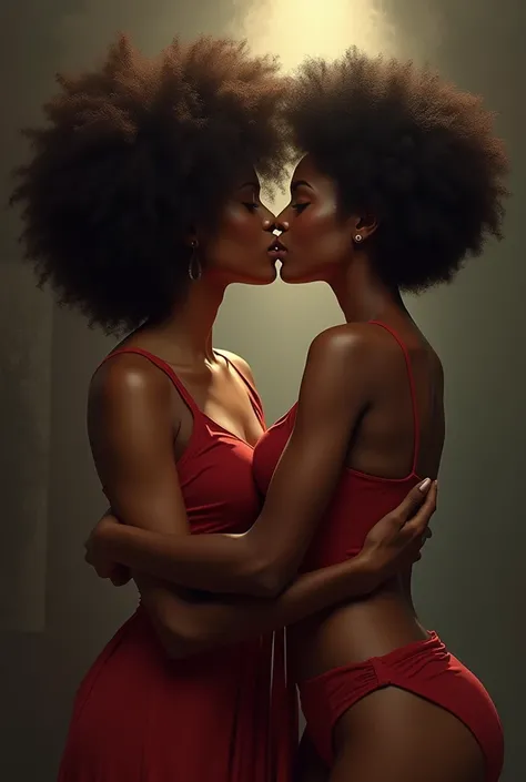 Afro hair hot lesbian hot kissing 