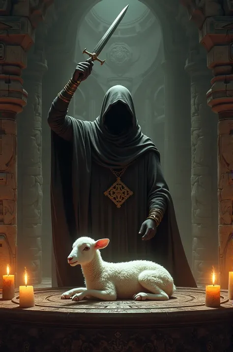 Lamb slaughtered on an altar