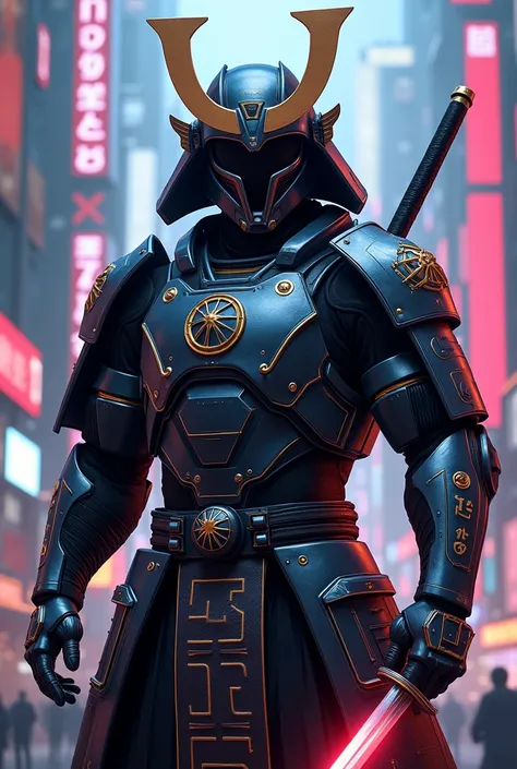 CREATE AN IMAGE OF A CYBER SAMURAI TO USE AS AN AVATAR  