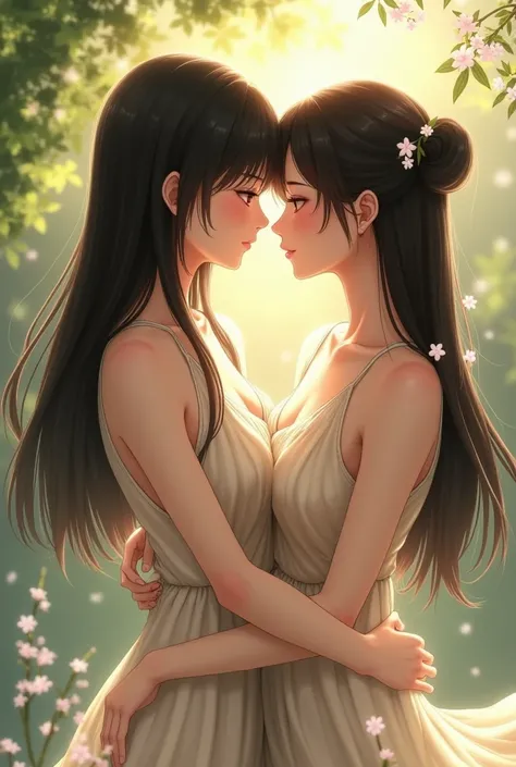 Two beautiful Japanese girls in love